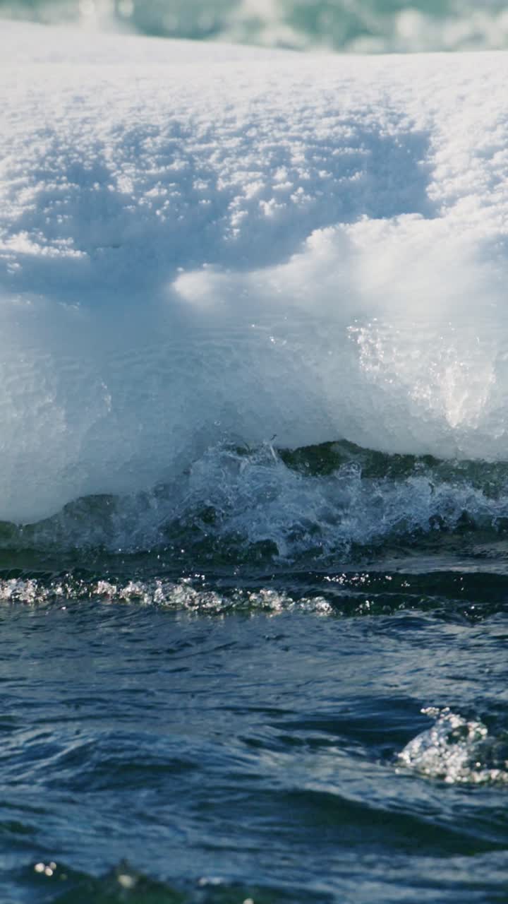Ice floe on a river in winter
