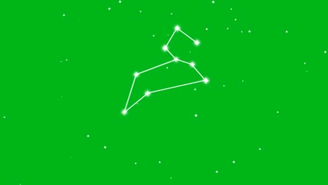 representation of zodiac sign leo with twinkling stars on green screen background