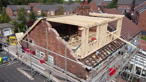 aerial shot toward a semi-detached house having a dormer loft conversion