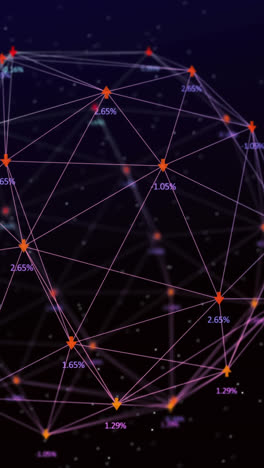 animation of network of connections with data processing over black background