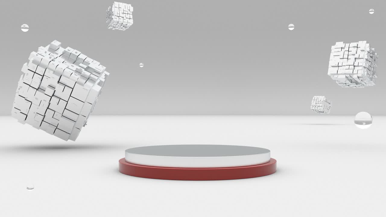 moderno simulacro vacío escenario redondo podio de lujo fondo capaz de bucle sin problemas 4k