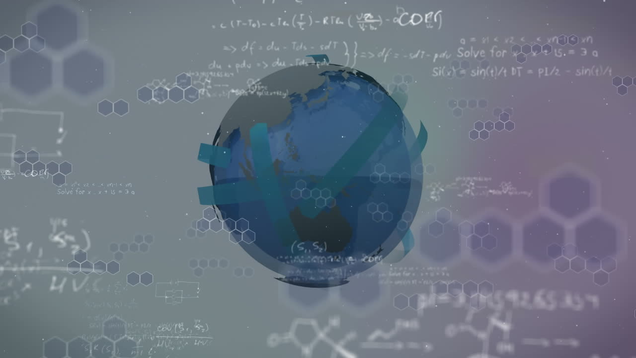 Animation of data processing over globe