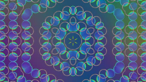 caleidoscopio de fondo de gradiente abstracto con círculos transparentes azules.