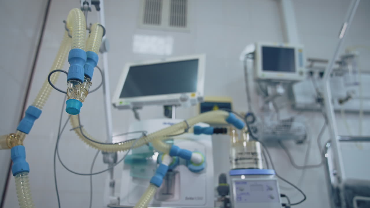 Intensive care equipment. Modern medical interior in new hospital.