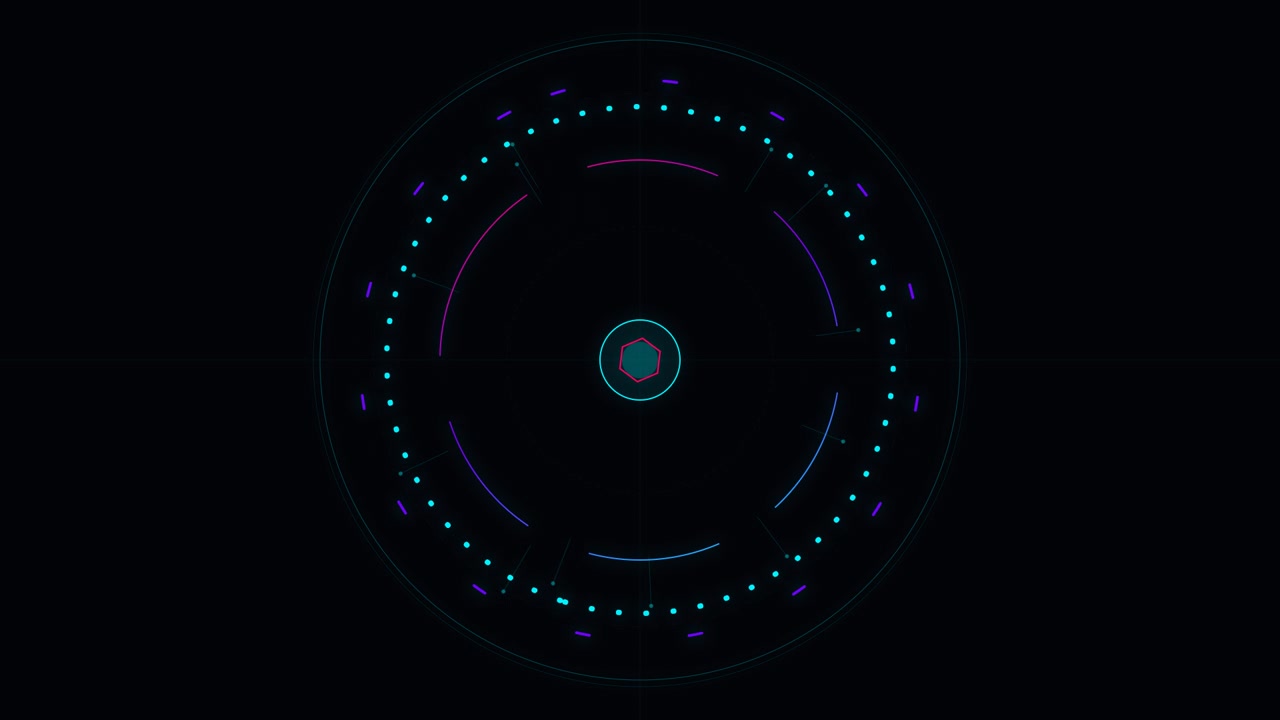 Futuristic Digital HUD Circular Interface Animation