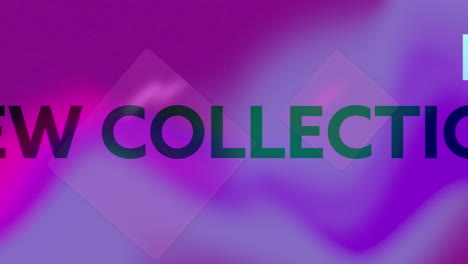 animación de texto nueva colección sobre un fondo colorido