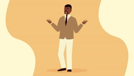 afro elegant buisnessman worker character