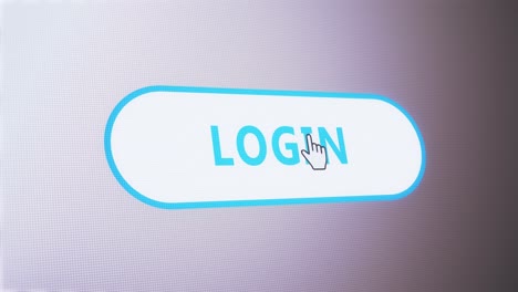 login button tag pressed on computer screen by cursor pointer