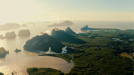 sunrise over ao phang nga, thailand
