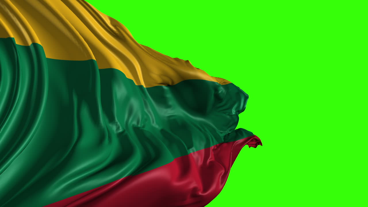 Lithuanian flag on green screen