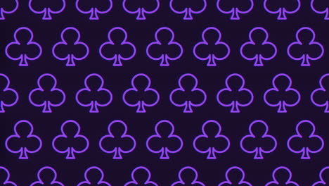 purple playing cards in pattern formation on black background