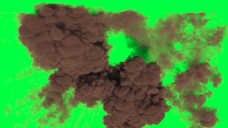 explosión de humo marrón en pantalla verde