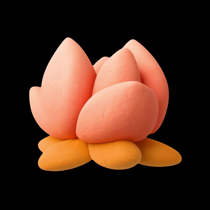 Animazione 3D di un loto in fiore