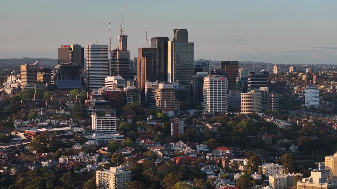 Aerial View of North Sydney Skyline at Sunset