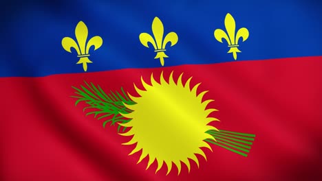 4k national animated sign of guadeloupe, animated guadeloupe flag, guadeloupe flag waving, the national flag of guadeloupe animated.