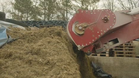 a farming machine scoops up resources to process