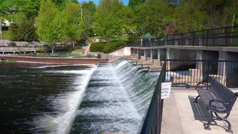 dam in rockford michigan waterfall flowing water