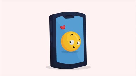 in love emoji in smartphone animation