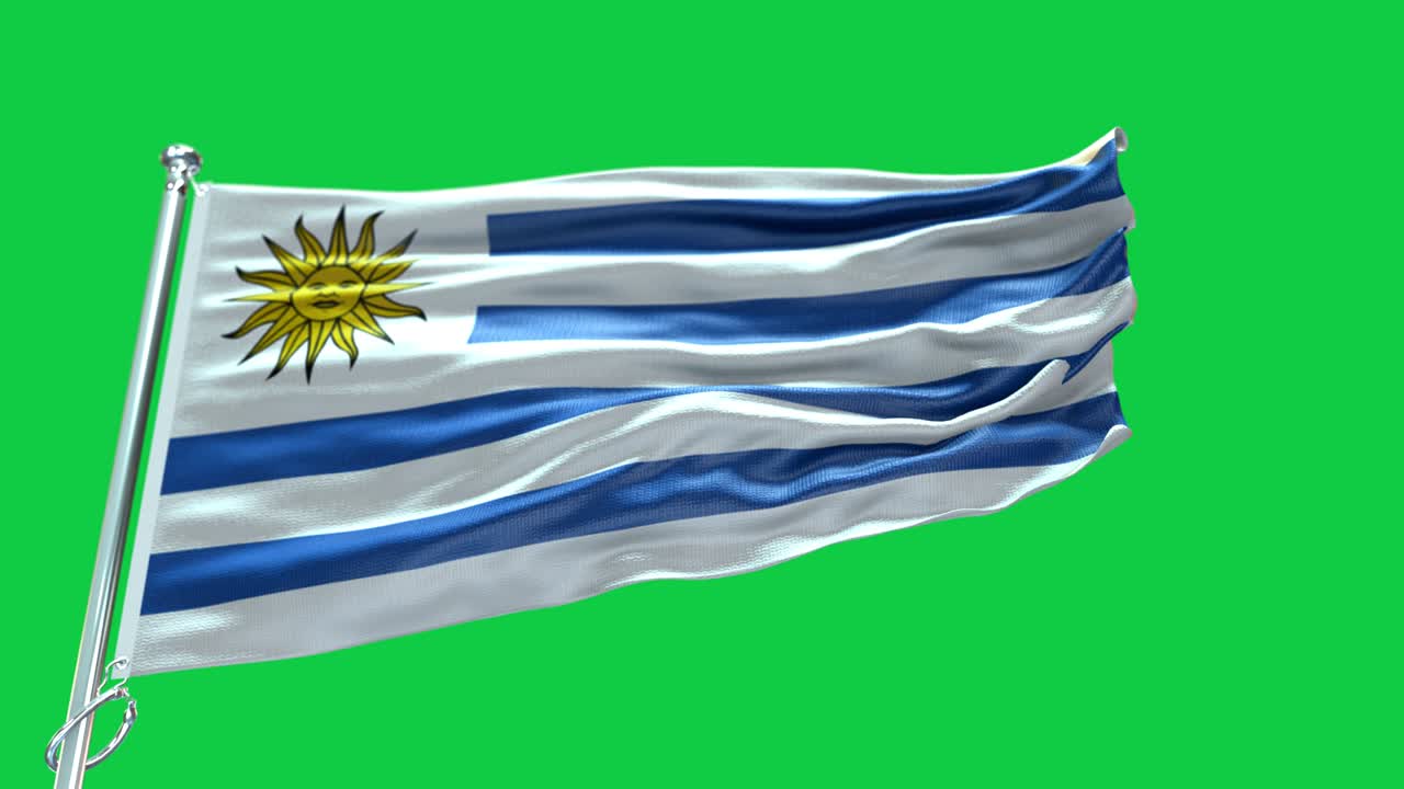 4k bandera de uruguay muy detallada - bandera de uruguay de alto detalle - bandera nacional de uruguay patrón de ondas elementos en bucle