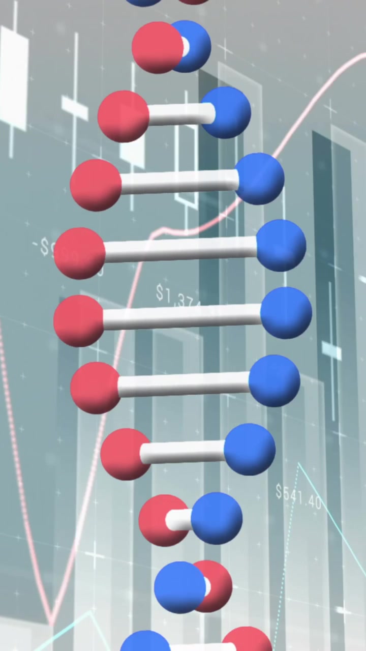 Animasi untai DNA di atas statistik