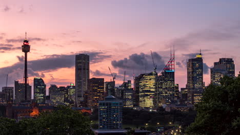sydney, australia city skyline - sunset to nighttime time lapse