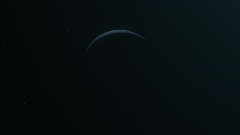 dark shadow slowly revealed planet neptune. animation