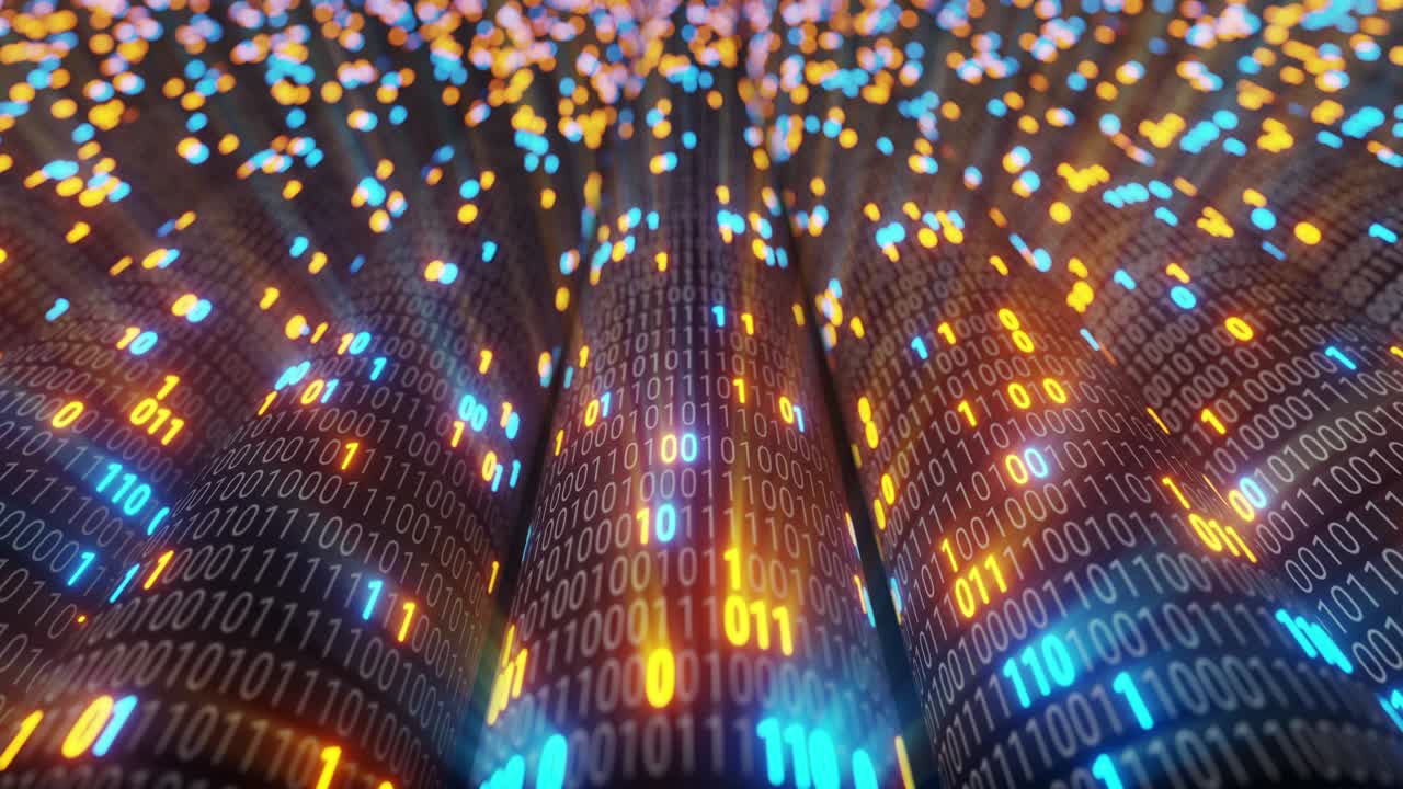 большие данные облачные вычисления интернет вещей iot ai сетевая технология. беспрепятственный цикл 4k vj фон.