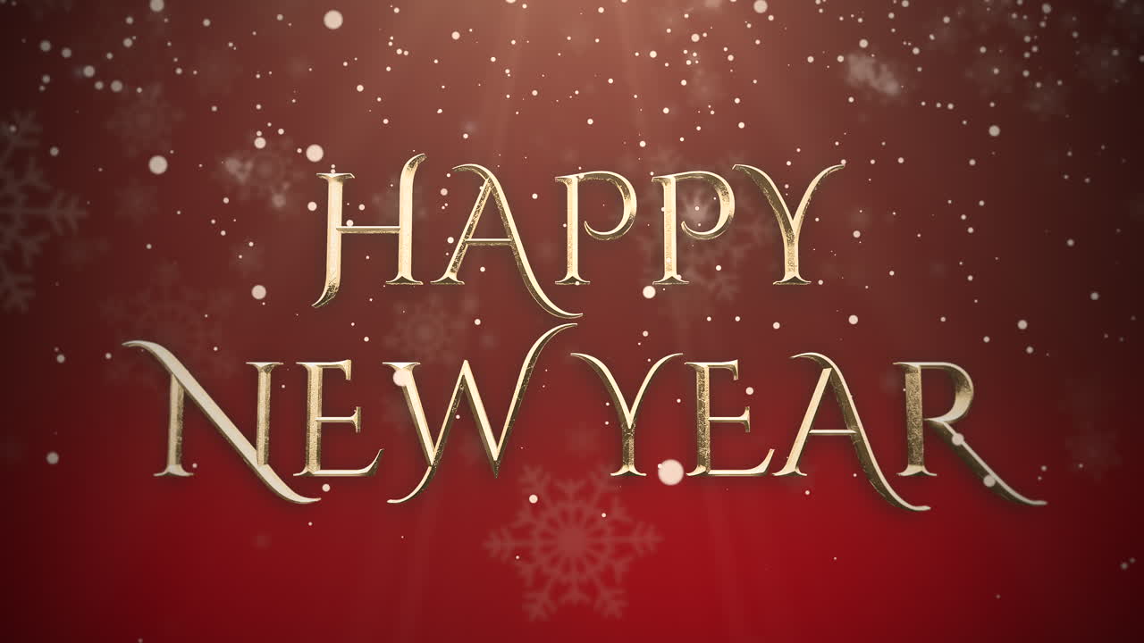 felice anno nuovo testo con particelle d'oro 1