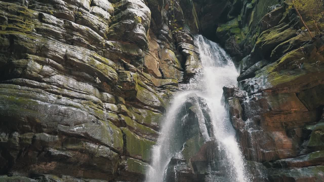 Beautiful waterfall located at Priest Hole Natural Park in slow motion