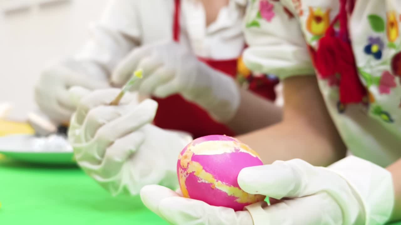 Children Decorating Easter Eggs