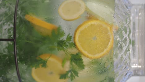 refreshing detox water with lemon and herbs