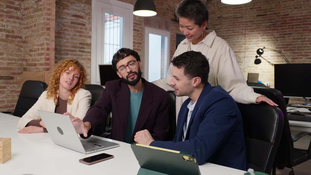 Business team collaborating on a project in the office