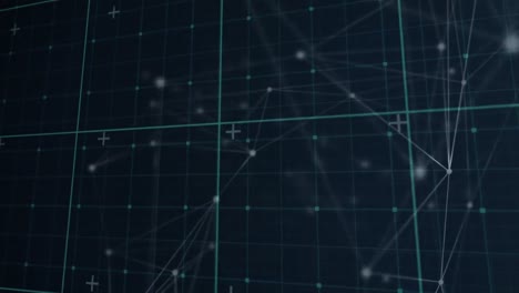 animation of network of connections and data processing in digital space