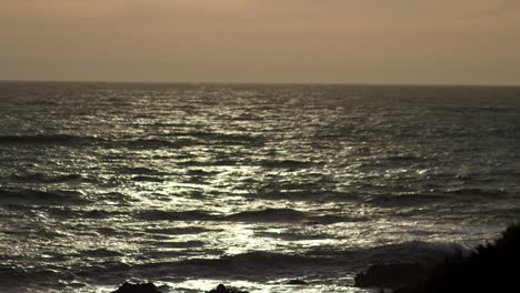 Ocean-waves-on-horizon-with-birds-flying-by