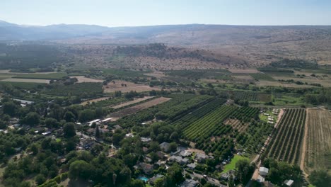 4K-high-resolution-drone-video-of-the-She'ar-Yashuv-village--Northern-Israel-during-the-summer-months--Israel