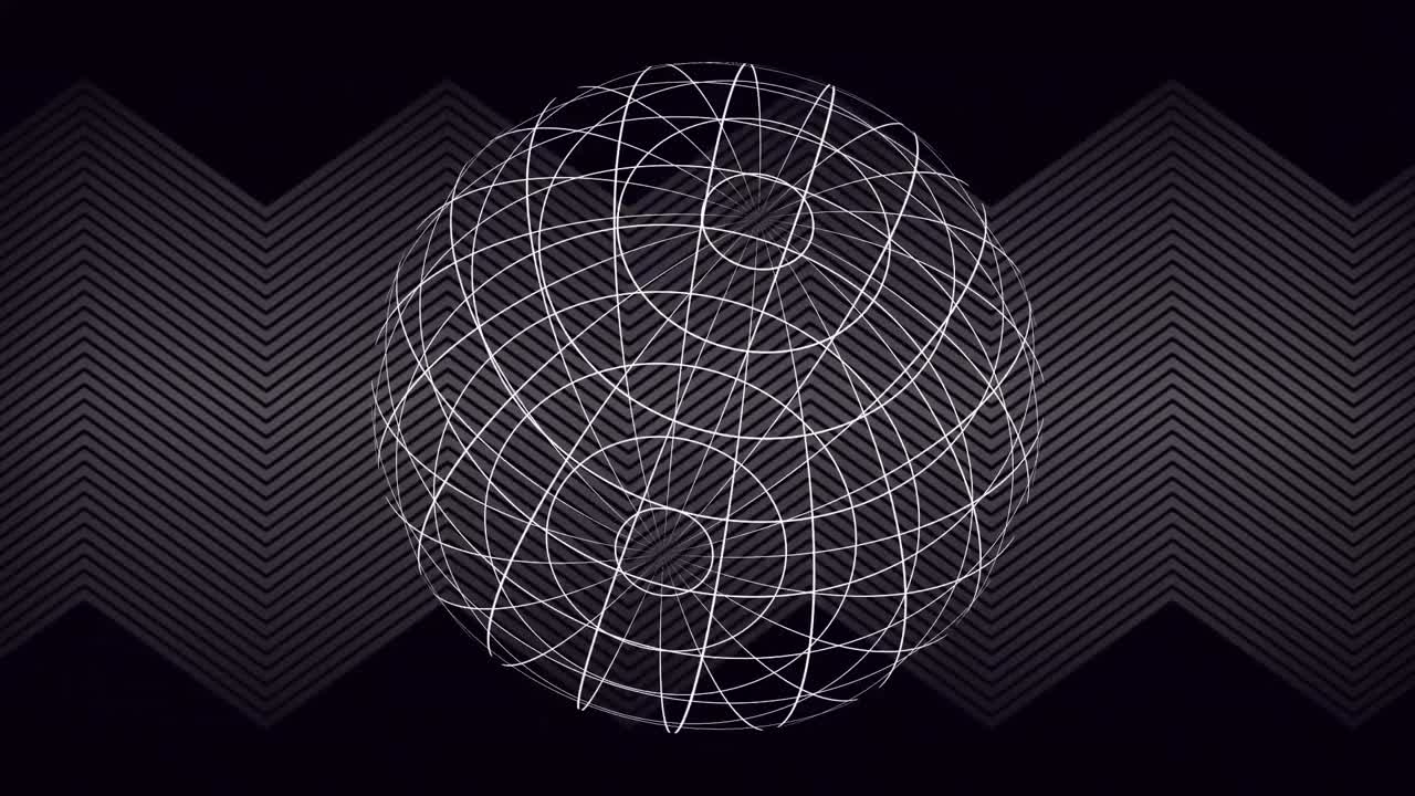 animación de la red de conexión y el globo sobre líneas en zigzag