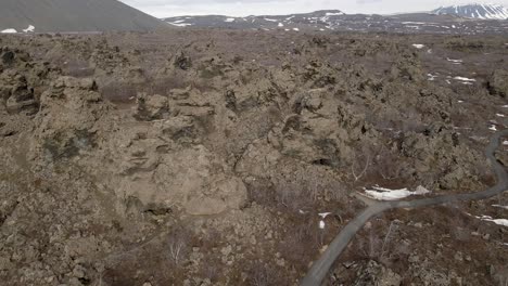 lava rocks field in north iceland