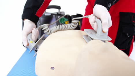 male paramedic during cardiopulmonary resuscitation training