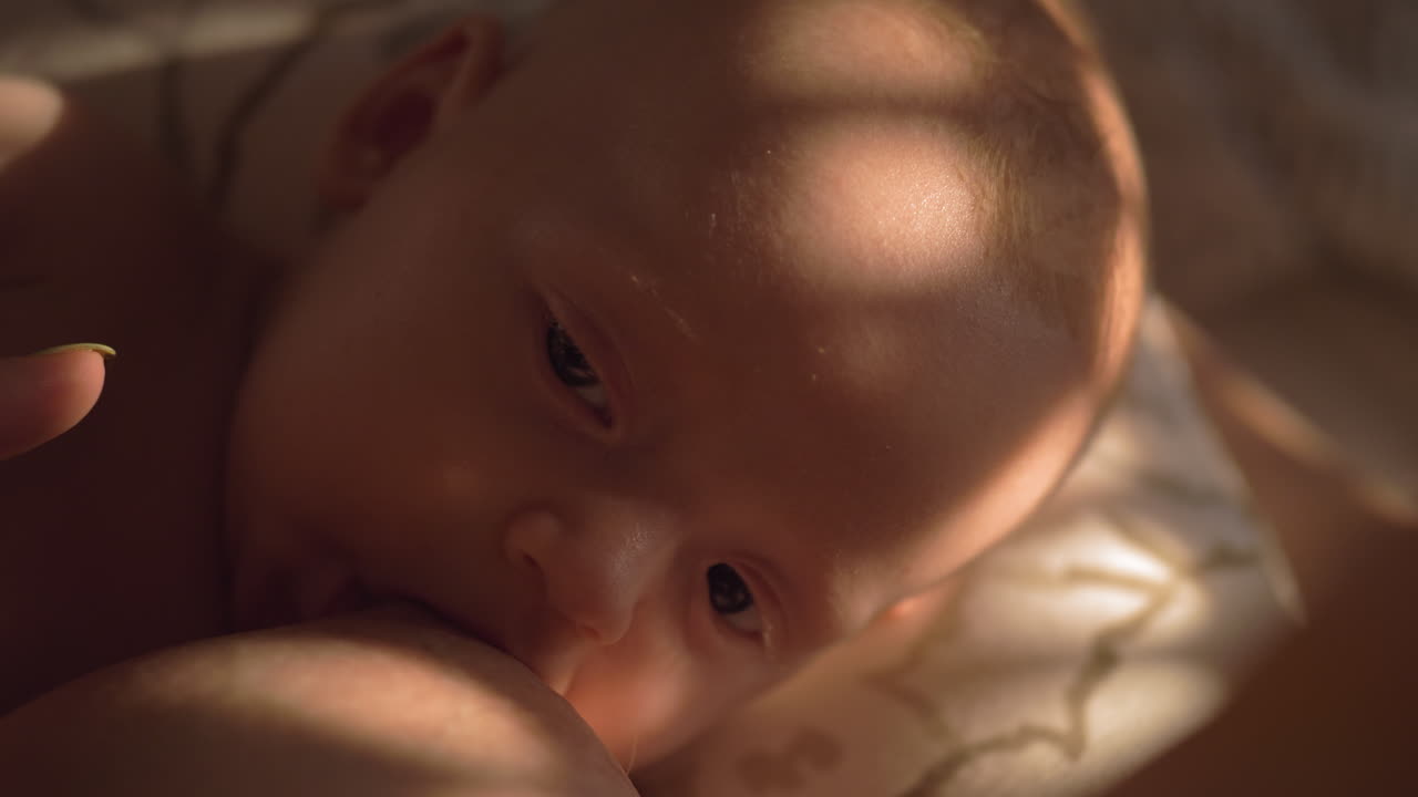 Nursing baby of three months