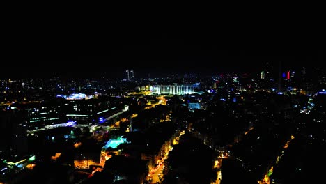 establishing drone video of istanbul at night
