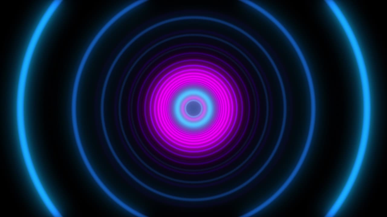 luces abstractas círculo de túnel de neón. animación de bucle.