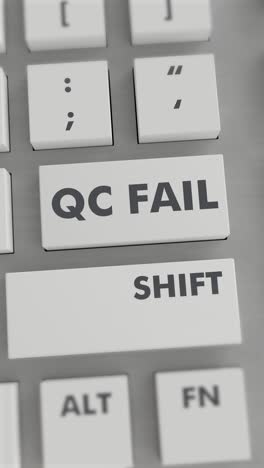 qc fail button pressing on keyboard vertical video