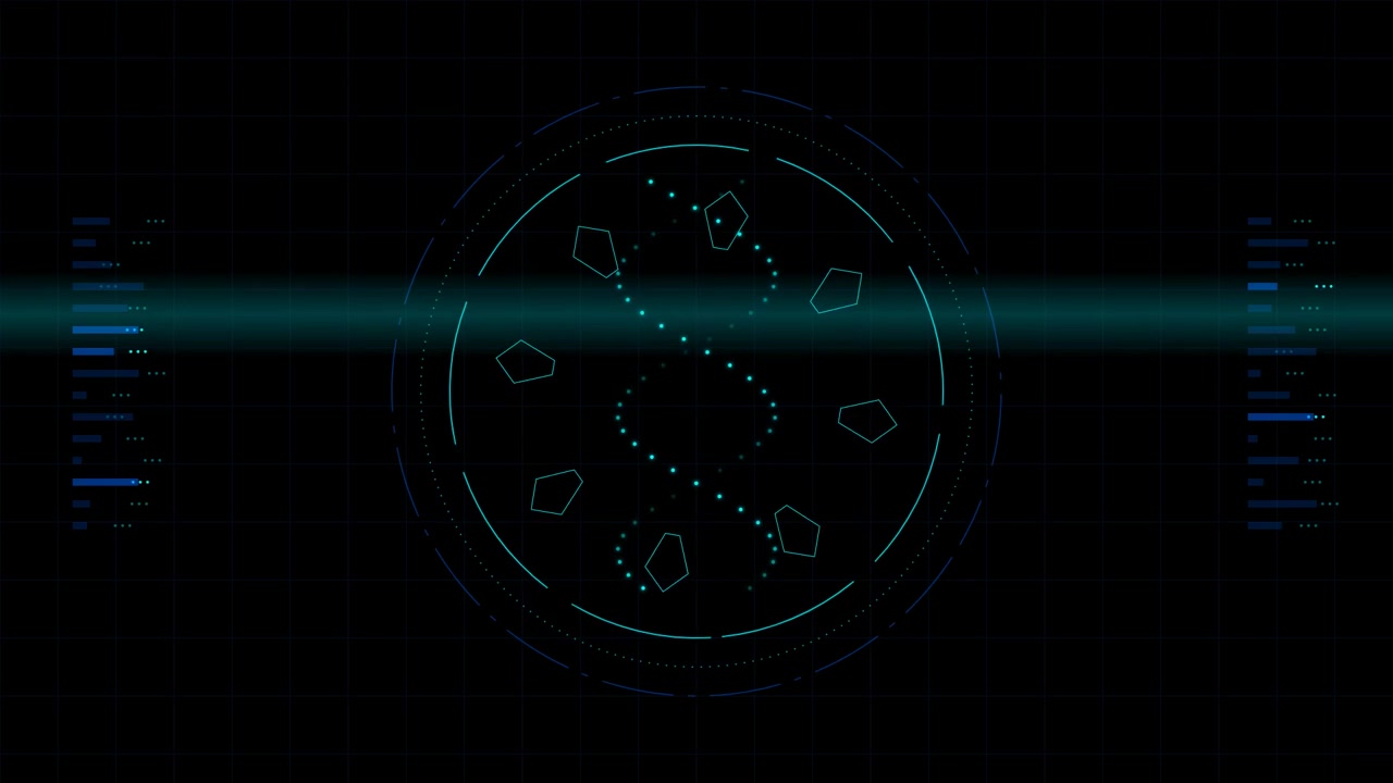 Futuristic Digital DNA Helix Interface Animation