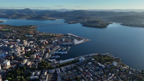 aerial view of hobart, tasmania
