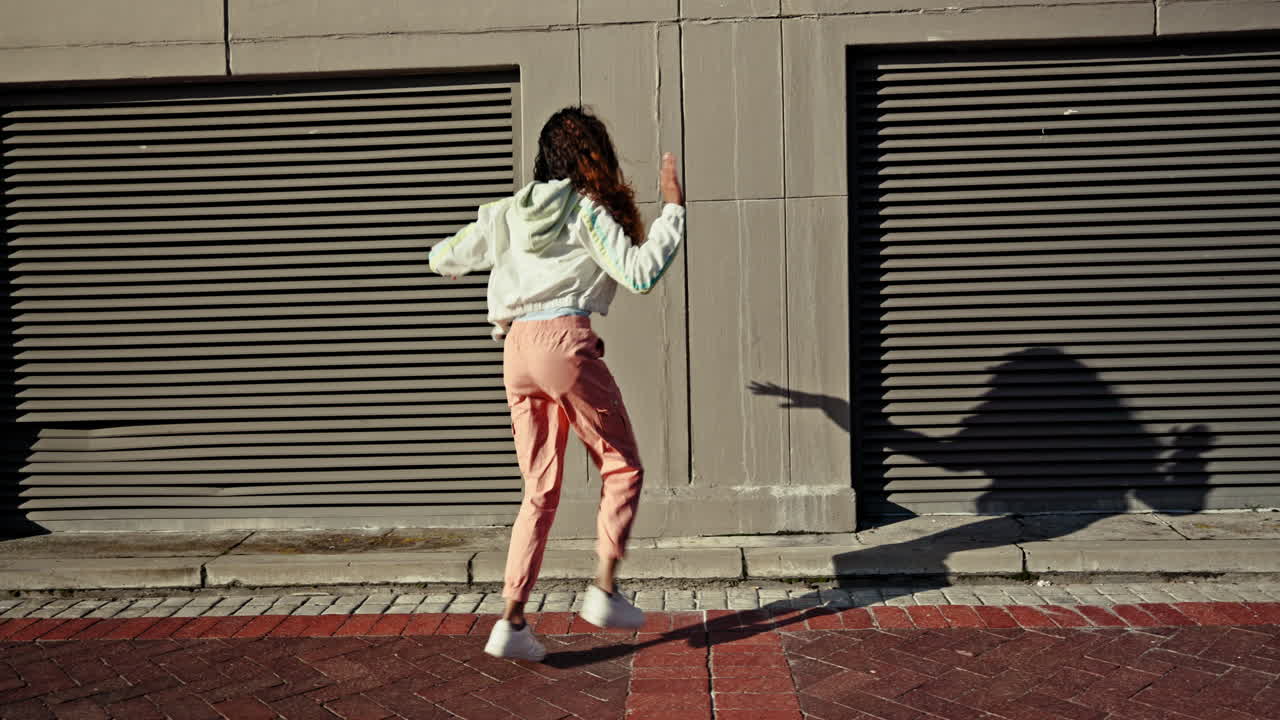 Hip hop, dancing and happy woman in the city