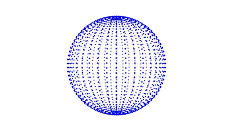 blue sphere of spinning points, particles. loop animation