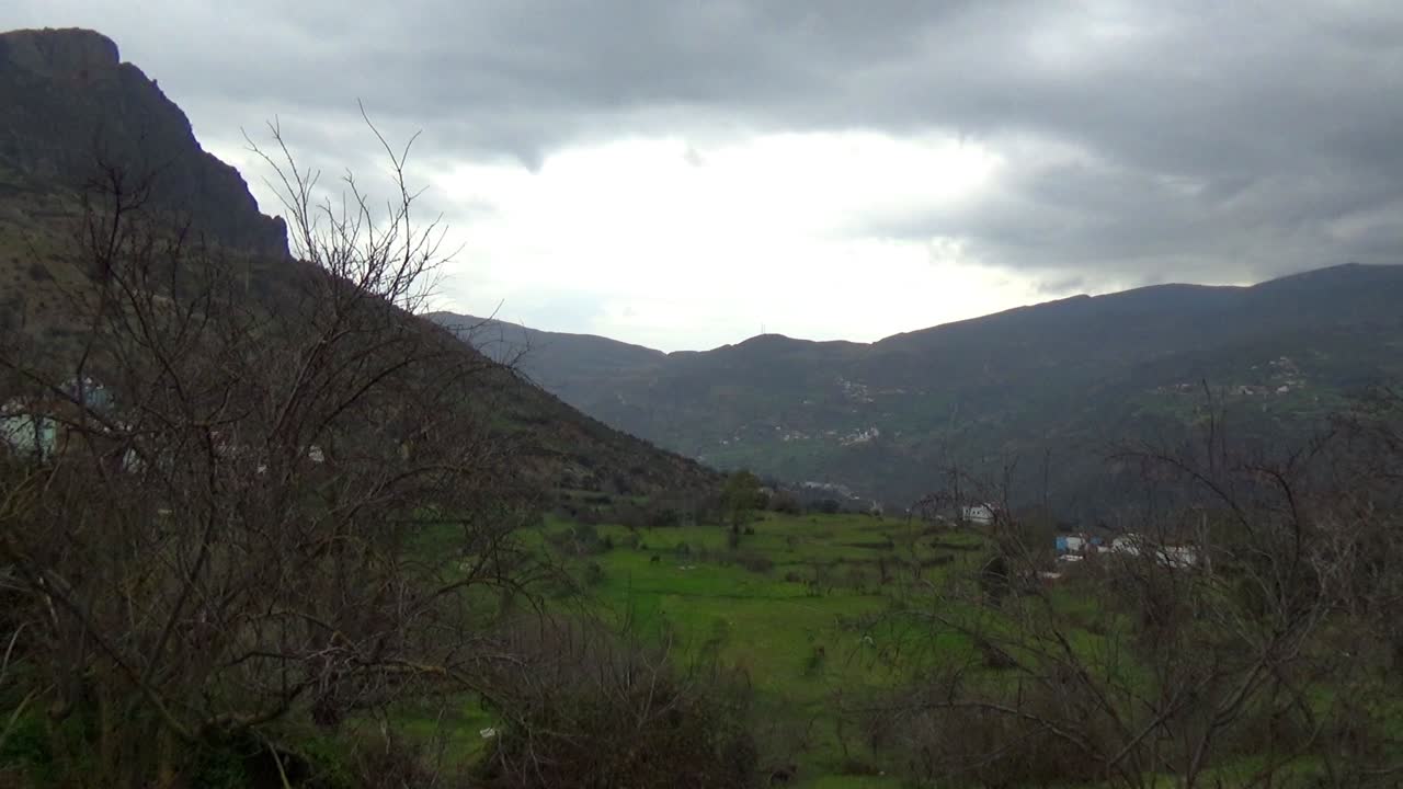 moody clouds in the riff mountains Chefchaouen Morocco