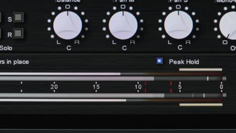 audio track volume meters in digital music production software