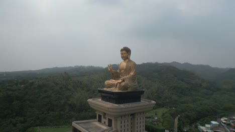 drone shot of fo guang shan temple in kaohsiung taiwan in the morning