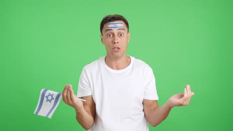man cheering for israel, angry with the decision of referee